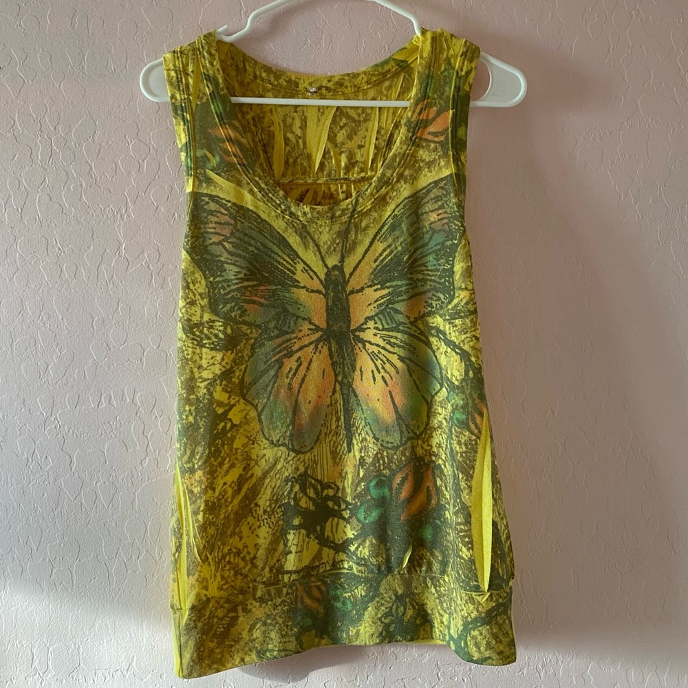 Deadstock Butterfly Yellow Top